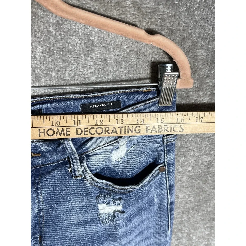 Judy Blue Relaxed Fit Jeans Juniors Size 9/29 Blue Distressed Mid Rise Stretch